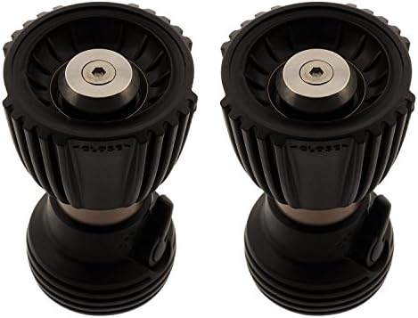 Ultimate Fireman’s 5 Spray Pattern Hose Nozzle with Built-In Shutoff Valve- From Powerful Jet for Heavy Duty Cleaning to Soft and Gentle for Watering Flowers- Bronze (2 Pack)