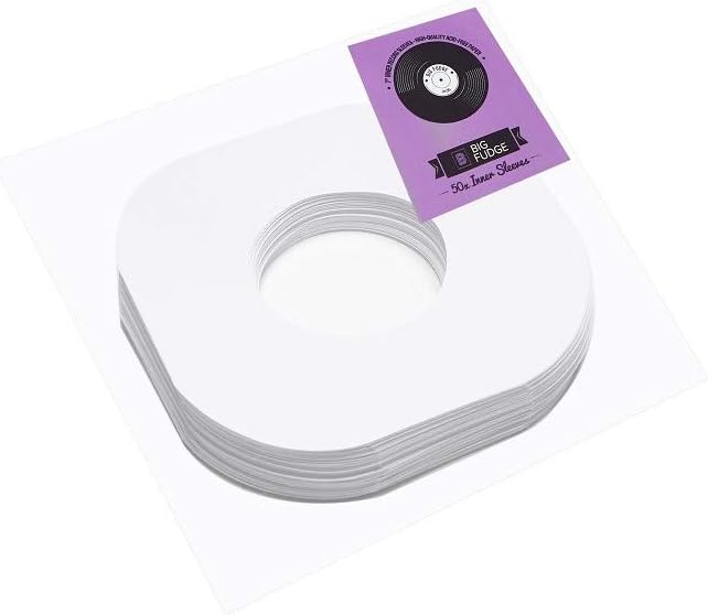 BIG FUDGE Vinyl Record Inner Sleeves, 7 inch x 50 Pcs, Heavyweight & Acid-Free Paper Album Covers