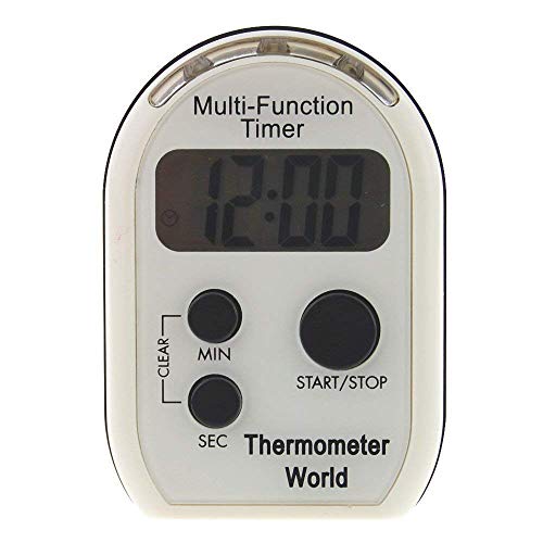 Thermometer world Multi Function Timer with Vibrating Audible and Flashing Alarms - Ideal for The Visually & Hearing Impaired