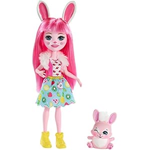 ​Enchantimals Bree Bunny Doll & Twist Figure, 6-inch small doll, with long pink hair, animal ears and tail, removable…