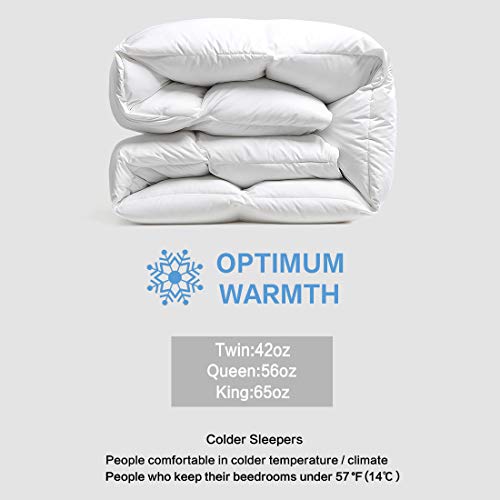 FAIRYLAND Luxurious Siberian Goose Down Comforter King Size Winter