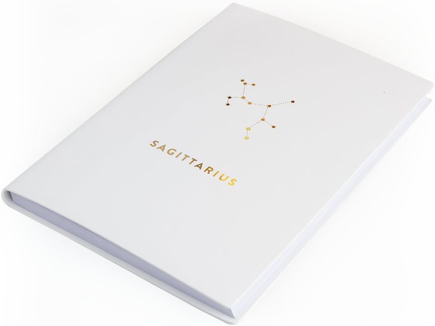 Chickidee Homeware Sagittarius Lined Notebook - White/Metallic Gold