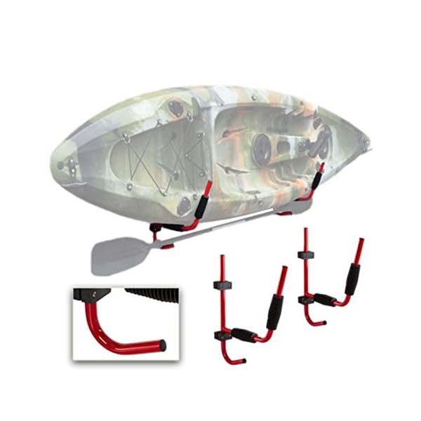 LeagueCo-2-x-Heavy-Duty-Steel-100LB-Kayak-Canoe-Arms-Storage-Wall-Mount-Folding-Hanger-Rack