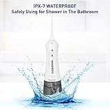 Cordless Water Flosser –Professional Oral Irrigator with 4 Jet Tips (Included 2 Plaque Remover Tips) for Teeth Cleaning, Rechargeable Portable Water Flosser with 3 Mode for Braces,Implants,Crowns