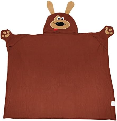 Cuddle Buddy Childrens/Kids Hooded Animal Character Fleece Blanket Robe (32inch x 36inch) (Dog)