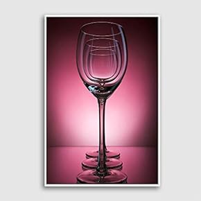 Framed Wine Glass Home Artwork for Living Room Bedroom