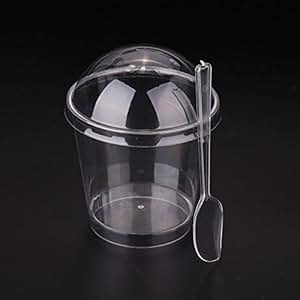 Kicode 390ML Mini Vasos de Postre Desechables Clear Parfait Gafas de