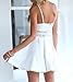 Sexy Womens Summer Straps Sleeveless Skater Short Dress White S