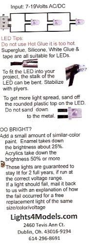 Evan Designs U31 3 mm Bright Cool White LED Pkg=5 - Thumbnail 4