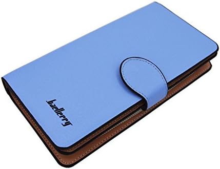 IU COMP Baellerry Women's Solid Multi-functional Zipper Hand Strap Handbag Phone Wallet,Blue
