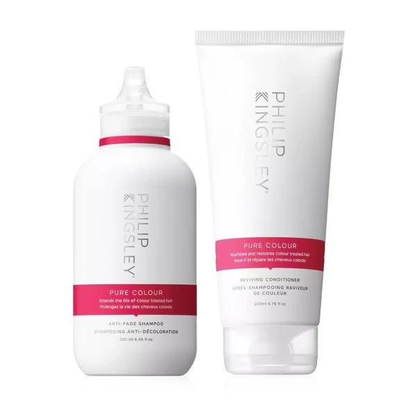 Philip Kingsley | Pure Colour Reviving Shampoo and Conditioner Set | Duo for Coloured Bleached Hair | Deep Conditioning, Colour Protecting, Anti Fade, Preserving Enhancer | 250ml & 200ml