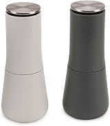 Joseph Joseph Milltop Non-Spill Salt and Pepper Mill Set Ceramic Grinding White