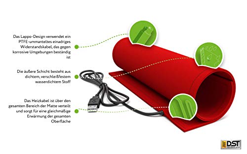 Lappo Comfort Pad USB beheizbares Sitzkissen (Rot) – Bild 3