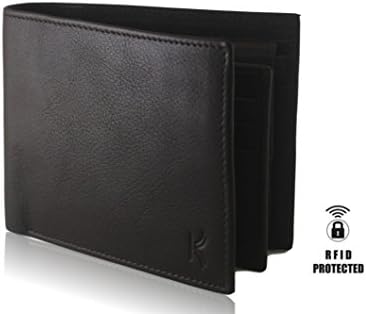 Men’s Genuine Leather RFID Blocking Wallet Slim Bifold, Coin Pocket, Best ID Theft Protection