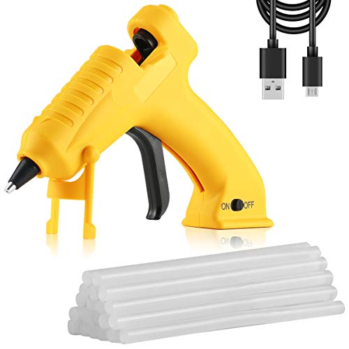 Hot Glue Gun Cordless with 20pcs Glue Sticks（7mm X 150mm）,Recharge Portable USB Mini Glue Gun Kit for DIY,Craft, Arts & Home and Quick Repairs - Thumbnail 7