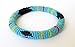 African Zulu beaded necklace and round bracelet set - Light Blue