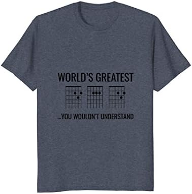 Mens World's Greatest Dad Guitar Fret T-Shirt for Musicians 2XL Heather Blue