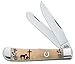 CASE XX WR Pocket Knife Kneeling Cowboy Horseshoe Shield Natural Smooth Bn Trapper Item #89197 - (6254 SS) - Length Closed: 4 1/8 Inches