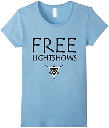Women's Free Lightshows T-Shirt - Festival / Rave Party Poi Glover Small Baby Blue