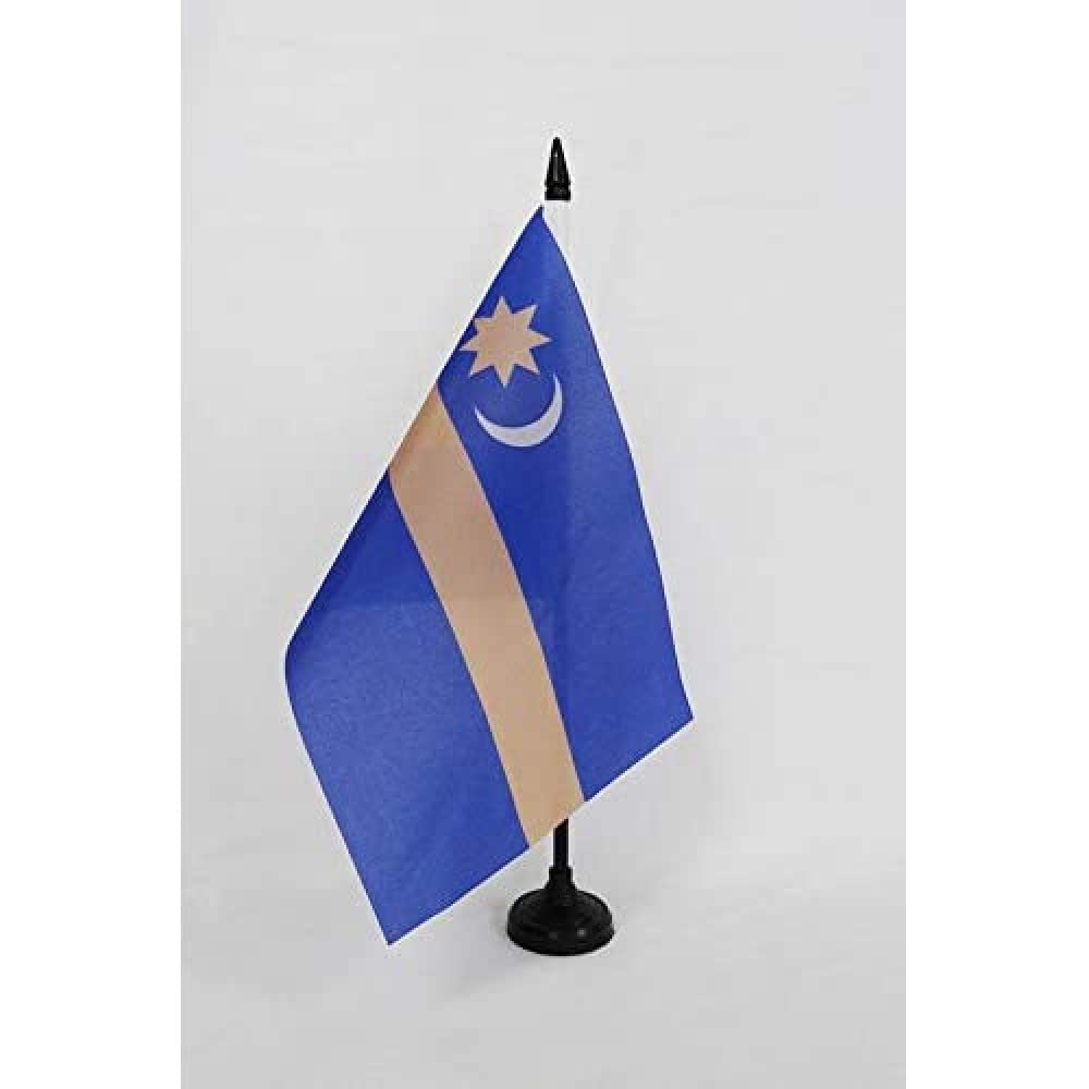 AZ FLAG Székelys Table Flag 5'' x 8'' - Szeklers Office Decoration 100% Polyester 21 x 14 cm - Mini Desk Flag with Pole and Black Plastic Base