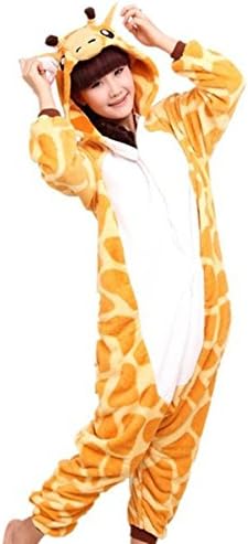 WOWcucos Unisex Adult Giraffe Onesies Animal Cosplay Costume Halloween Xmas Pajamas-M
