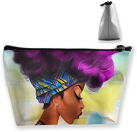 MGTXL Classic Fashion Bag African Women With Purple Hair Small Canvas Cosmetic Bag