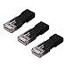 PNY Attache USB 2.0 Flash Drive, 32GB / Black / 3 Pack (P-FD32GX3ATT03-MP)