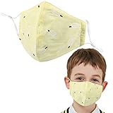 Kids Cotton Mouth Mask Adjustable Anti Dust Mouth Mask,Cotton Face Mask Reusable Mask Anime Face Mask Washable Mask Cute Dustproof Mask for Camping Outdoors for Toddlers Teens Children,Yellow