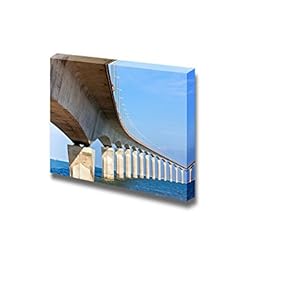 Canvas Prints Wall Art - Curved Concrete Bridge Over The Water | Modern Home Deoration/Wall Art Giclee Printing Wrapped Canvas Art Ready to Hang - 12" x 18"