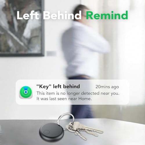 Smart Tracker Tags 4 Pezzi, Funziona con Apple Dov'è (Solo iOS), Localizzatore Bluetooth Trova Oggetti 365 Giorni, Batteria Sostituibile, Impermeabile IP67, Chiavi/Portafoglio/Bagagli/Valigie