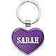 Metal Keychain Key Chain Ring Purple I Love Heart Name S-Z - Sam