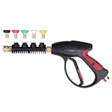 KARCLIN 8609097 3000 PSI High Pressure Washer Gun Water Jet Car Wash Gun,M22 Thread, with 5-color Pressure Water Washer Nozzles
