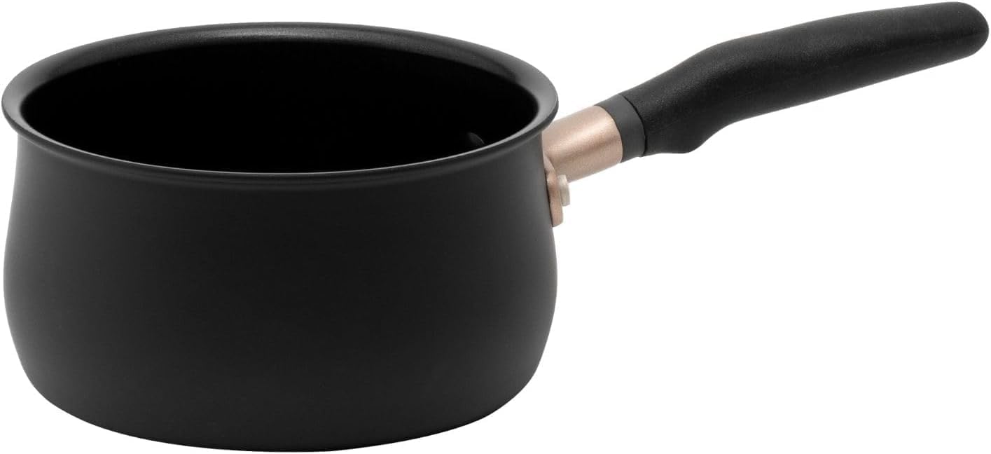 Meyer Accent Non Stick Saucepan 16cm - Suitable as Induction Saucepan with Ergonomic Heat Resistant Handles, Dishwasher Safe, Durable Hard Anodised Cookware, Black, 1.9L — image 1