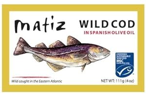 Matiz Wild Cod in Olive Oil | From Spain | Natural Artisan Wild Caught Fish | Packed Fresh, Never Frozen | (1 Pack)