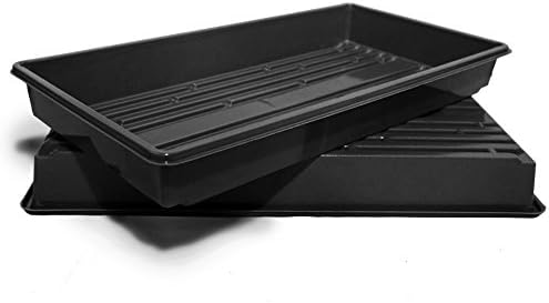 Made In USA, Growing Tray for garden seeds, Microgreens, Wheatgrass (No Drain Holes) (20, Black)