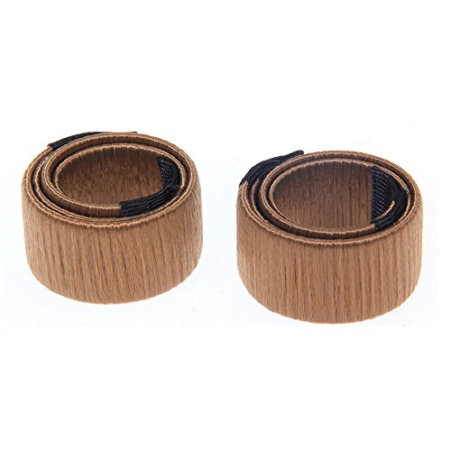 Bysiter Hair Styling Bun Maker DIY Hair Bundles Clip Curler Roller Tools French Twist Donut Bun Magic Hairstyle kits for Women Girls 2pcs coffee color (2pcs coffee color) - Thumbnail 3