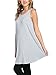 12 Ami Solid Basic Long Tank T-Shirt Tunic Silver Large