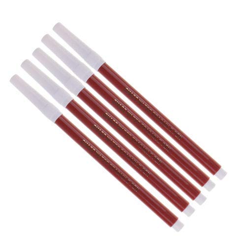 5 Pieces 2mm Water Erasable Soluble Pen Fit for Fabric Cloth Temporary Marking (Coffee)