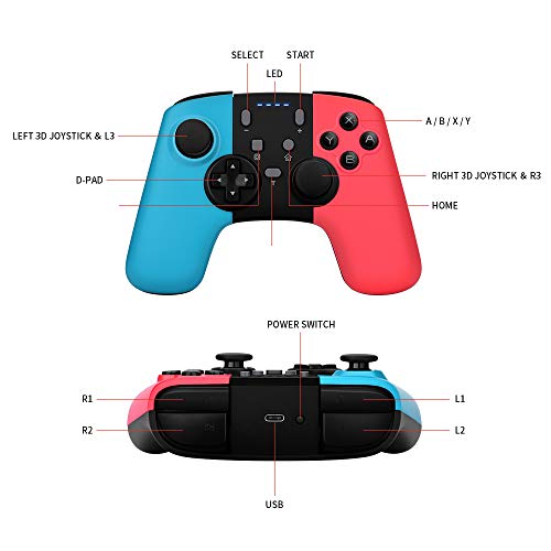 Wireless Pro Controller for Nintendo Switch, STOGA Remote Gamepad Compatible with Nintendo Switch Pro Game Controller for Windows PC - Thumbnail 4
