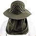 Seektop Fishing Hat, Men Women UPF 50+ Protection Outdoor Sun Hiking Hat with Removable Neck Flap and Face Cover Mask -Kit Include Cooling Arm Sleeves, Cooling Towel