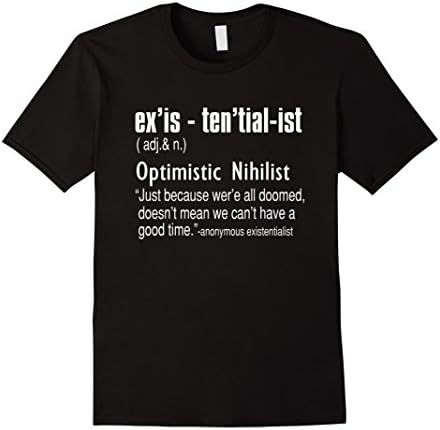 Mens Existentialist Optimistic Nihilist T-Shirt Large Black