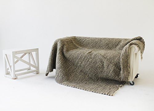 Gray Wool Throw Blanket, Fuzzy plaid for living room, Boho sofa bedspread Thick weighted Cover Pattern Geometric Heavy Bed Coverlet, Handmade Kilim fluffy Hand Woven Aztec modern flokati