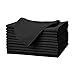 Remedios Black Polyester Cloth Napkins - 17 x 17 Inch Soft Washable Dinner Napkins - Set of 12 Pieces Hemmed Edges Table Napkins for Wedding, Party, Restaurant