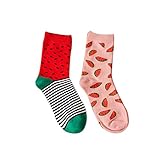 Zmart Women's Funny Cute Sweet Cartoon Animals Fruits Novelty Cotton Crew Socks 2 Pairs