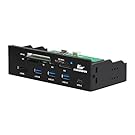 Kingwin KW525-3U3CR Multi-Function Super Speed USB 3.0 Hub w/ Card Reader Includes 1 USB 3.1 Port + 1 ESATA Port.  Transfer Speed up to 5 Gbps Bandwidth, Fits any 5.25” Computer Case Front Bay