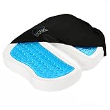 Modvel Seat Cushion with Gel for Back Pain, Tailbone, Coccyx & Sciatica Relief - Ventilated Memory Foam for Excellent Support & Comfort - Lightweight & Portable - Home, Office & Car Use (MV-102)