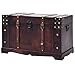 BLUECC Vintage Wood Treasure Chest Storage Trunk Brown 26