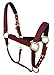 CHALLENGER Nylon Horse Neoprene Padded Burgundy Adjustable Halter Brass Hardware 606173BGthumb 1
