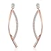 SBLING 18K Rose Gold Plated Cubic Zirconia Drop Earrings