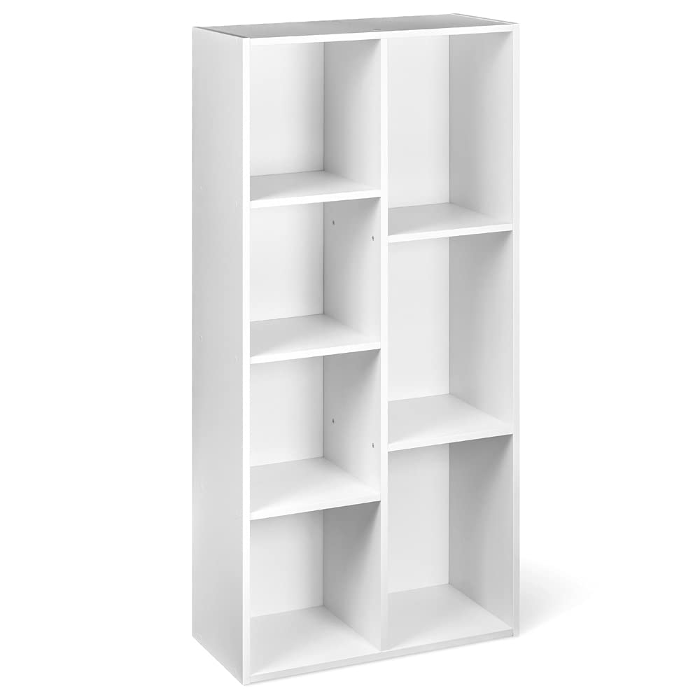 Photo 1 of ***SEE CLERK COMMENTS*** Amazon Basics 7 Cube Organizer Bookcase Shelf, Storage for Home and Office, 9.25"D x 19.49"W x 41.73"H, White